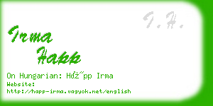 irma happ business card